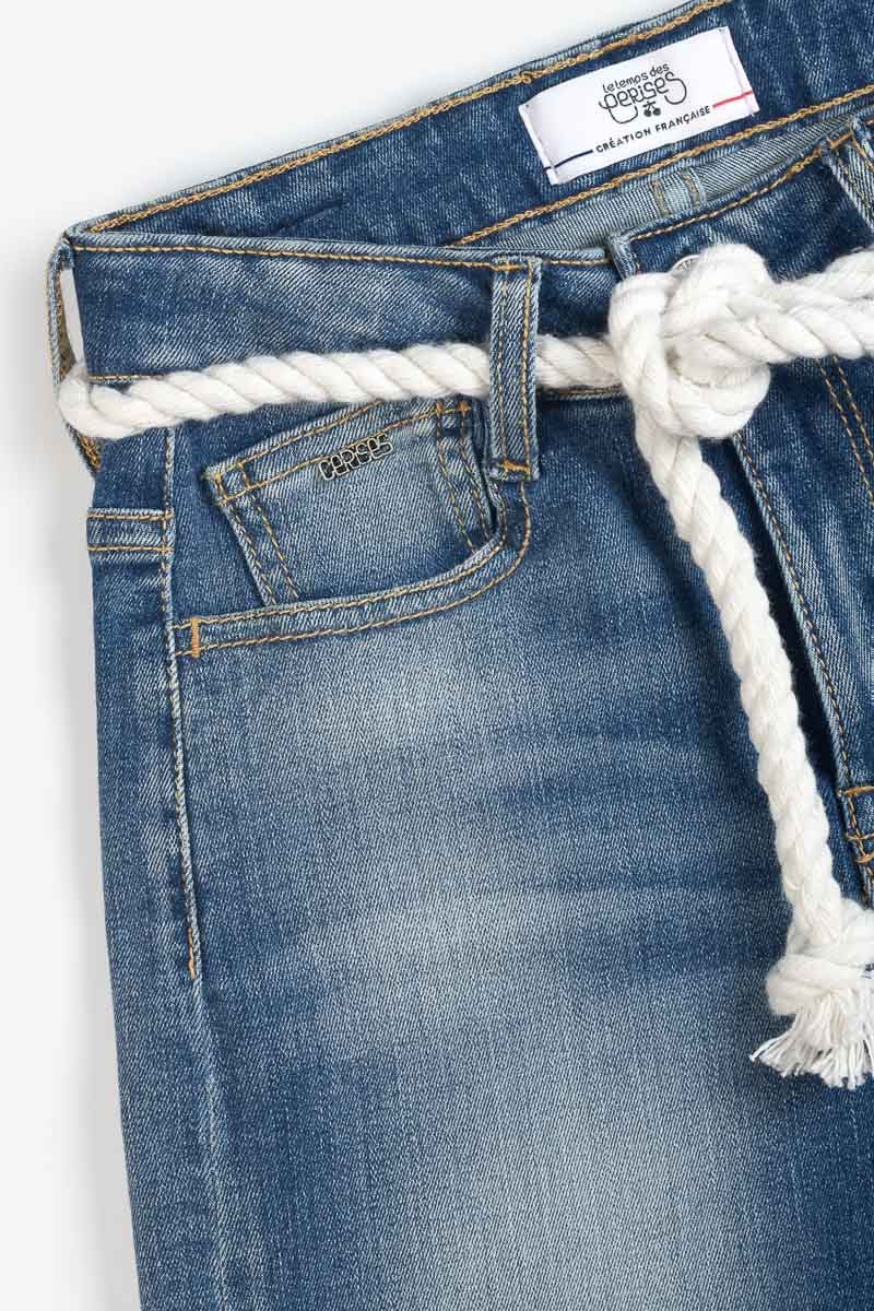 Faded blue denim Tiko high-waisted shorts