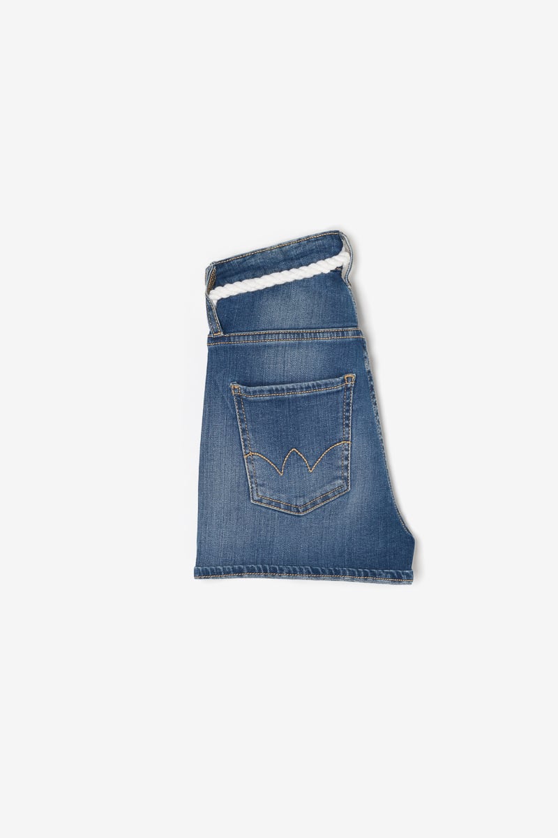 Faded blue denim Tiko high-waisted shorts