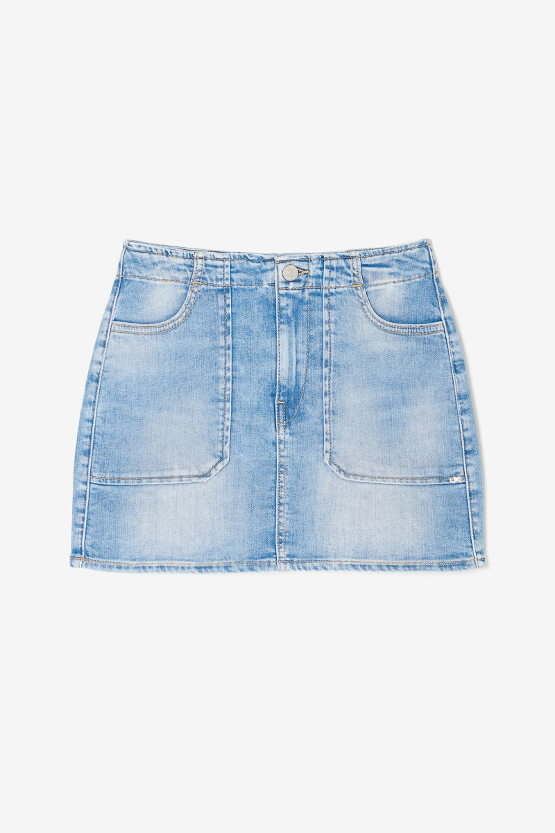 Faded blue denim Zaza skirt