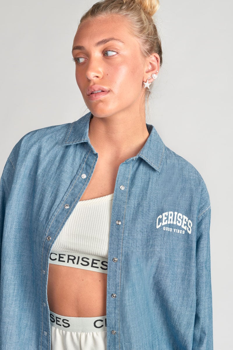 Blue denim Ziagi oversized shirt