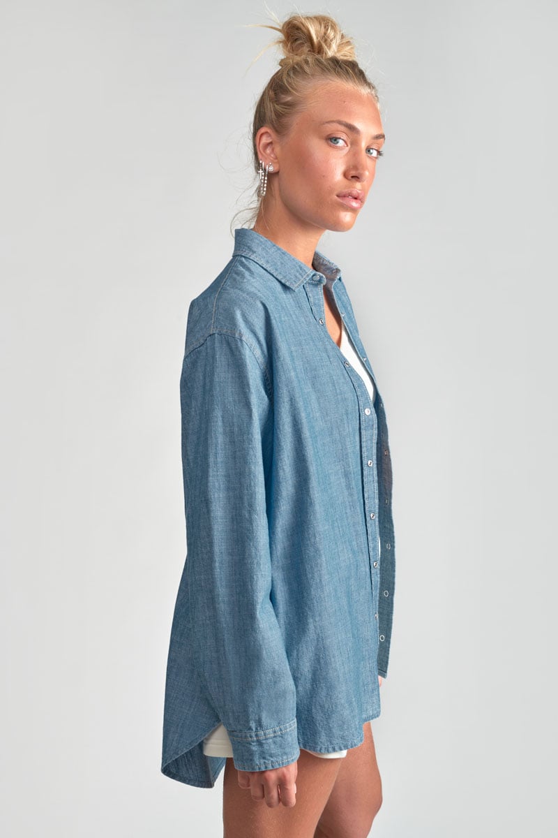 Blue denim Ziagi oversized shirt