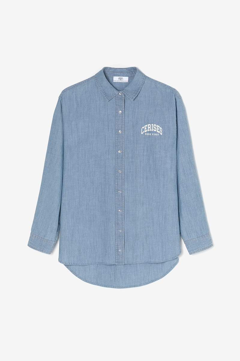 Blue denim Ziagi oversized shirt