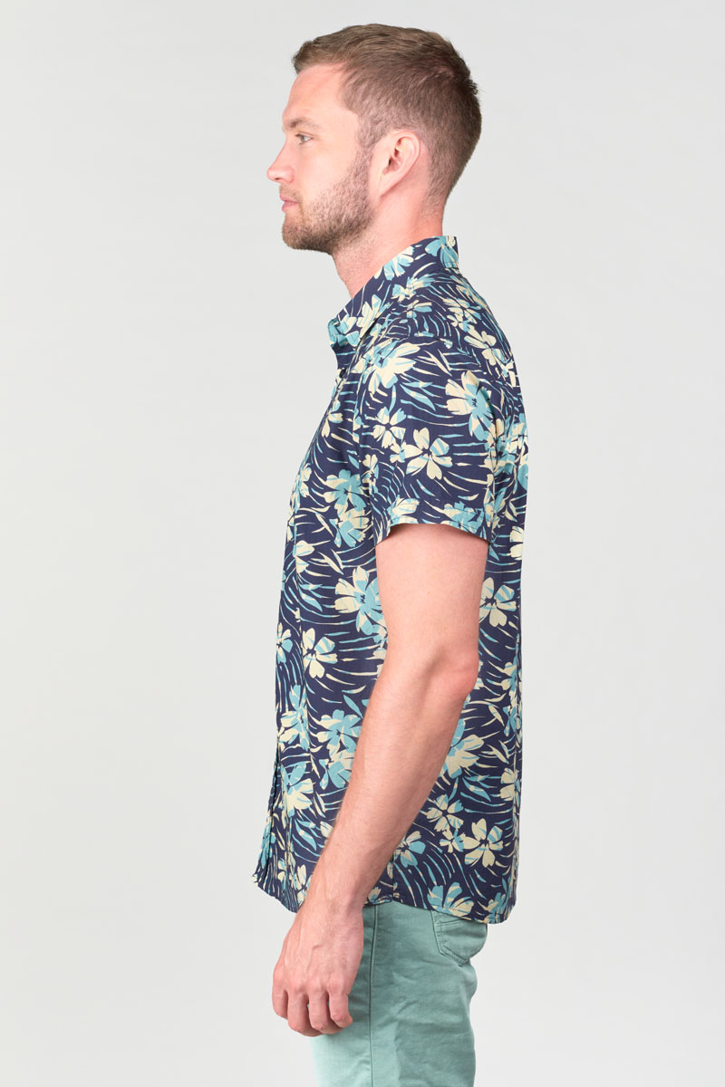 Chemise Bolir bleu marine à motif jungle