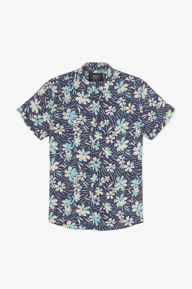 Chemise Bolir bleu marine à motif jungle