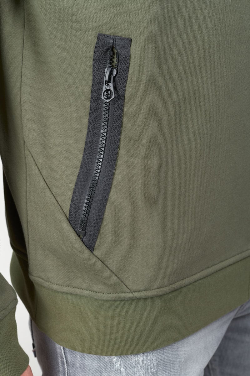 Khaki Greso zip-up sweatshirt