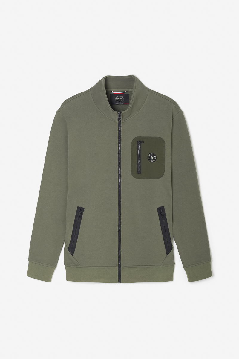 Khaki Greso zip-up sweatshirt