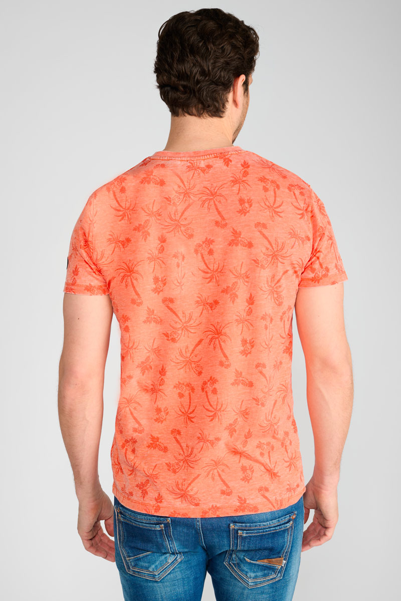 Osmel peach t-shirt with palm tree motif
