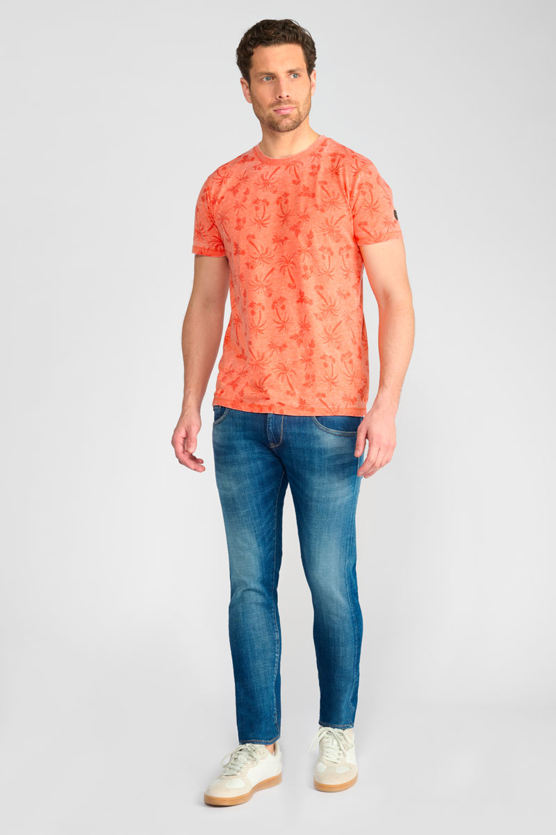 Osmel peach t-shirt with palm tree motif