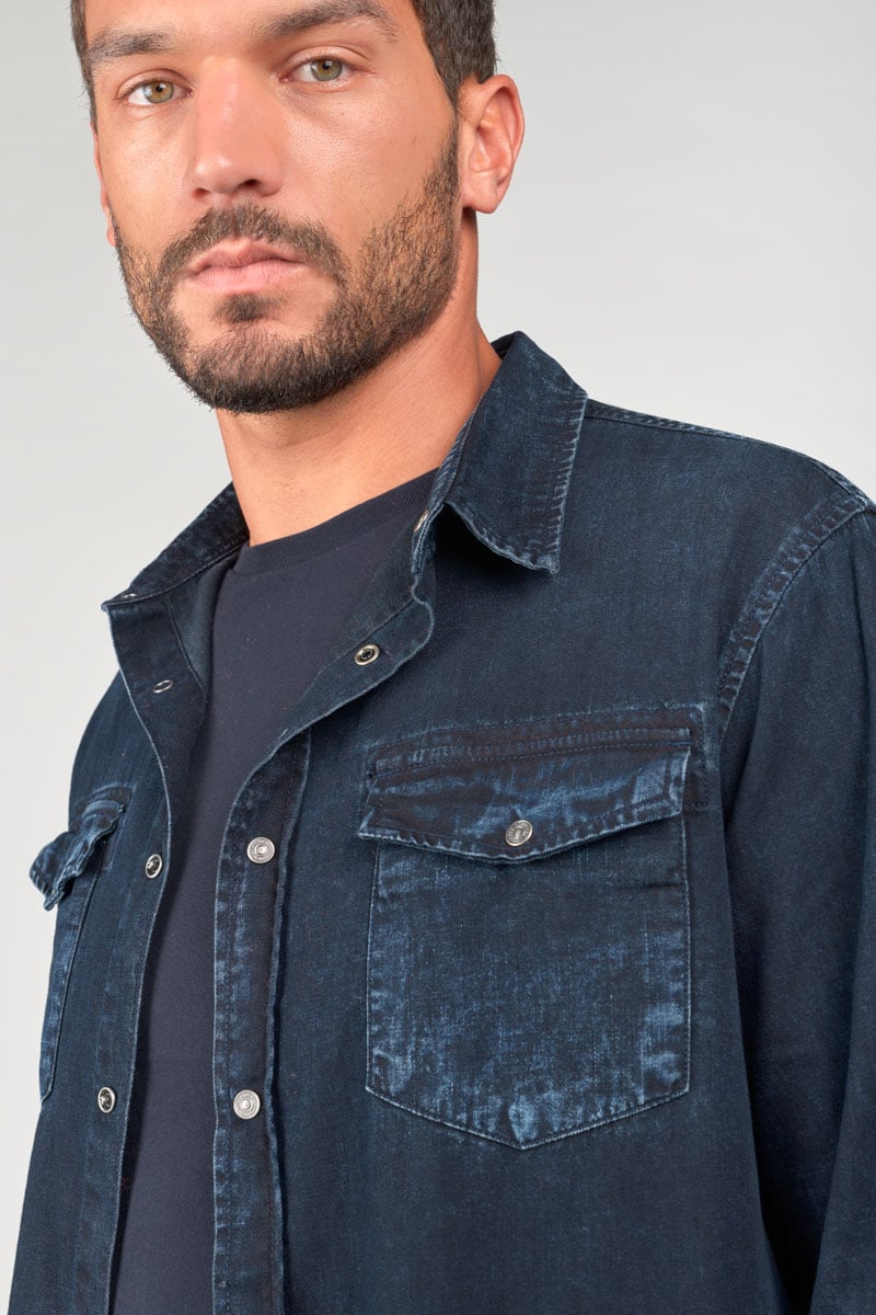 Faded blue-black denim Pedro shirt