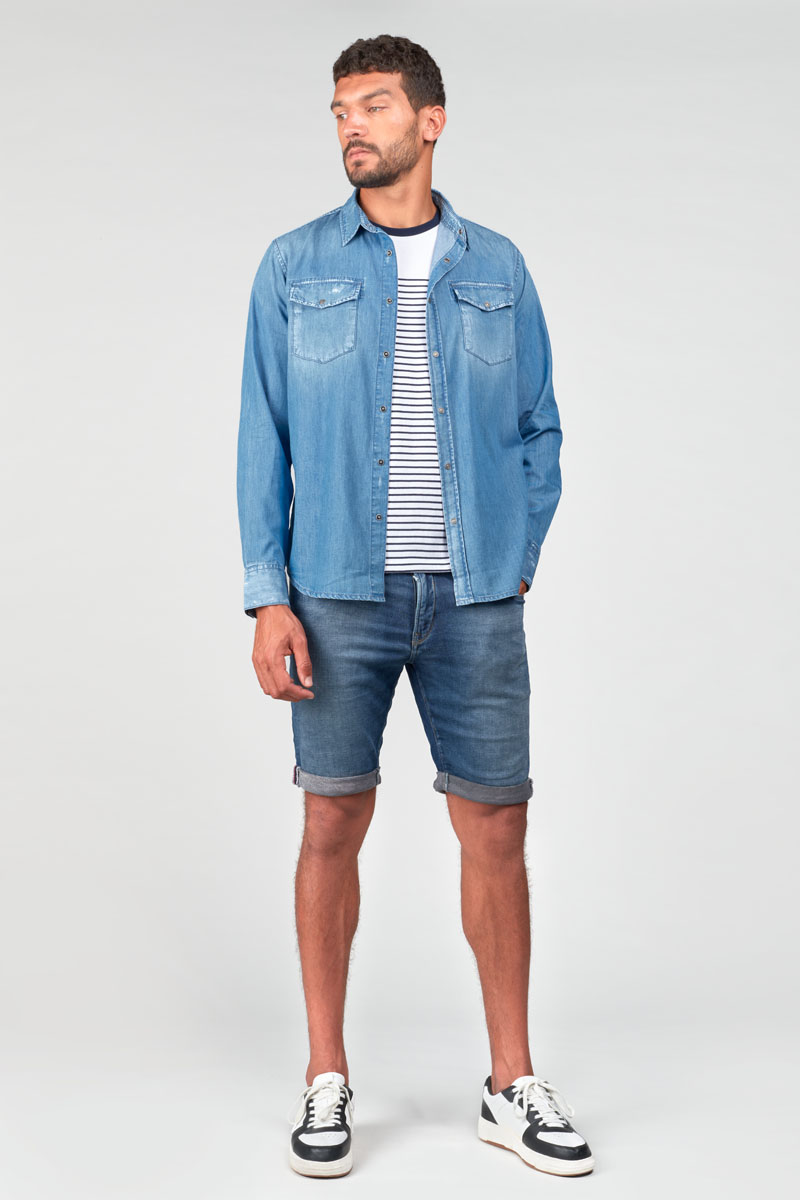 Chemise Pedro en jeans bleu délavé