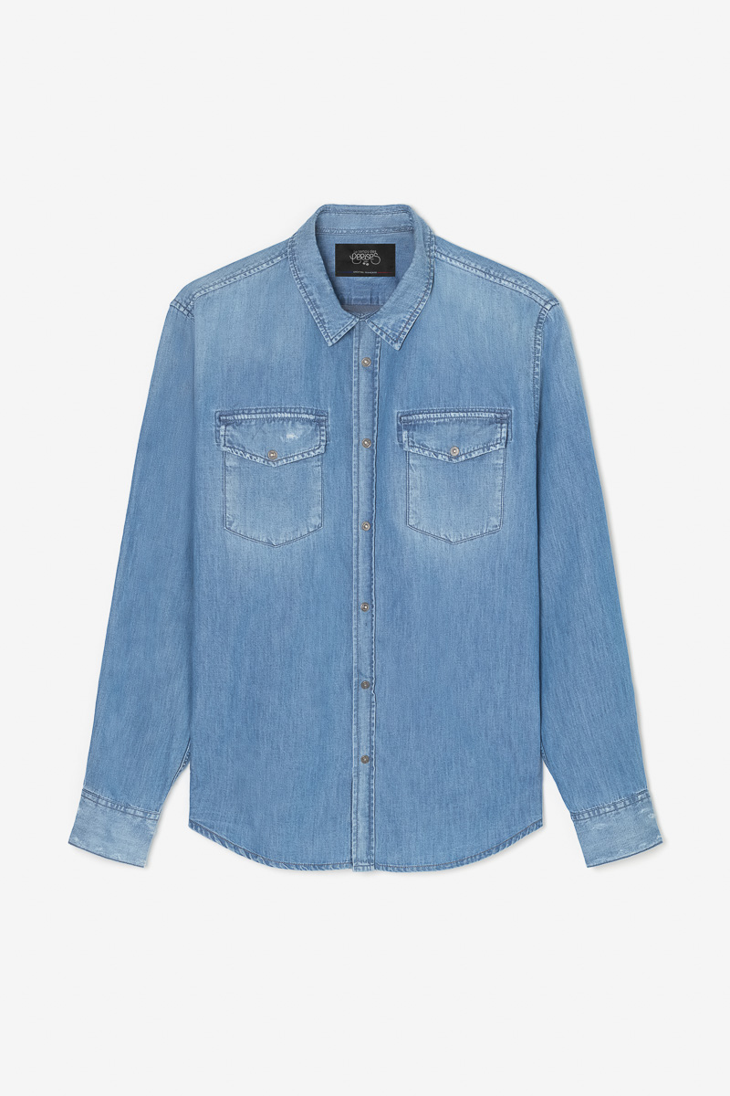 Chemise Pedro en jeans bleu délavé