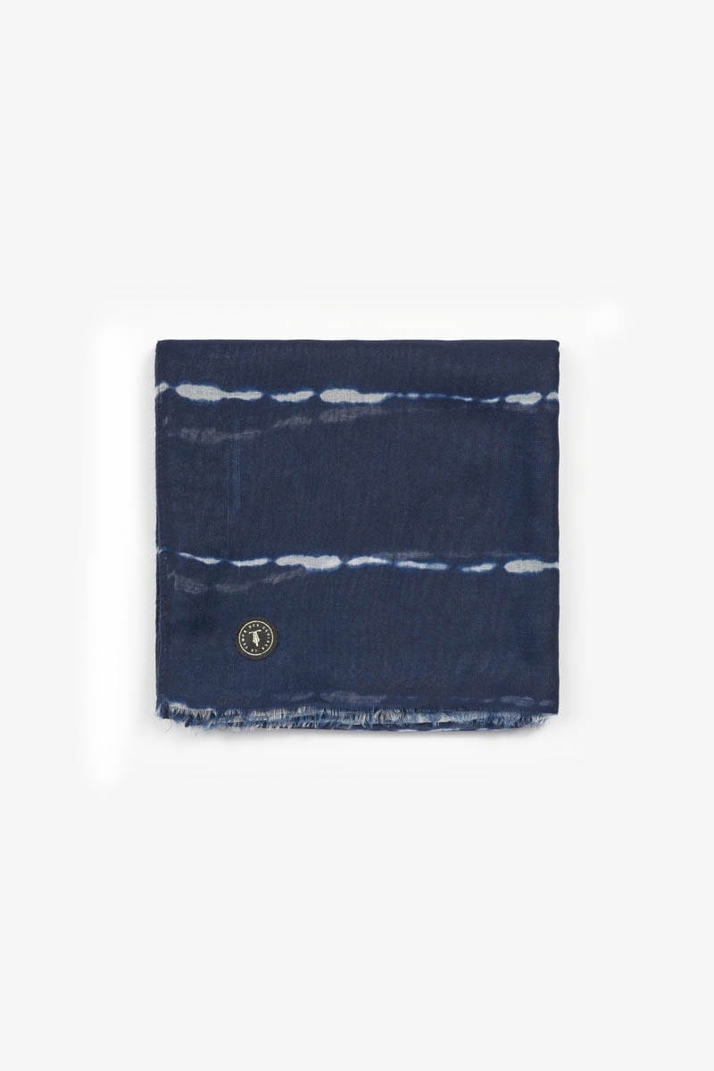Foulard Scape bleu marine à motif tie and dye