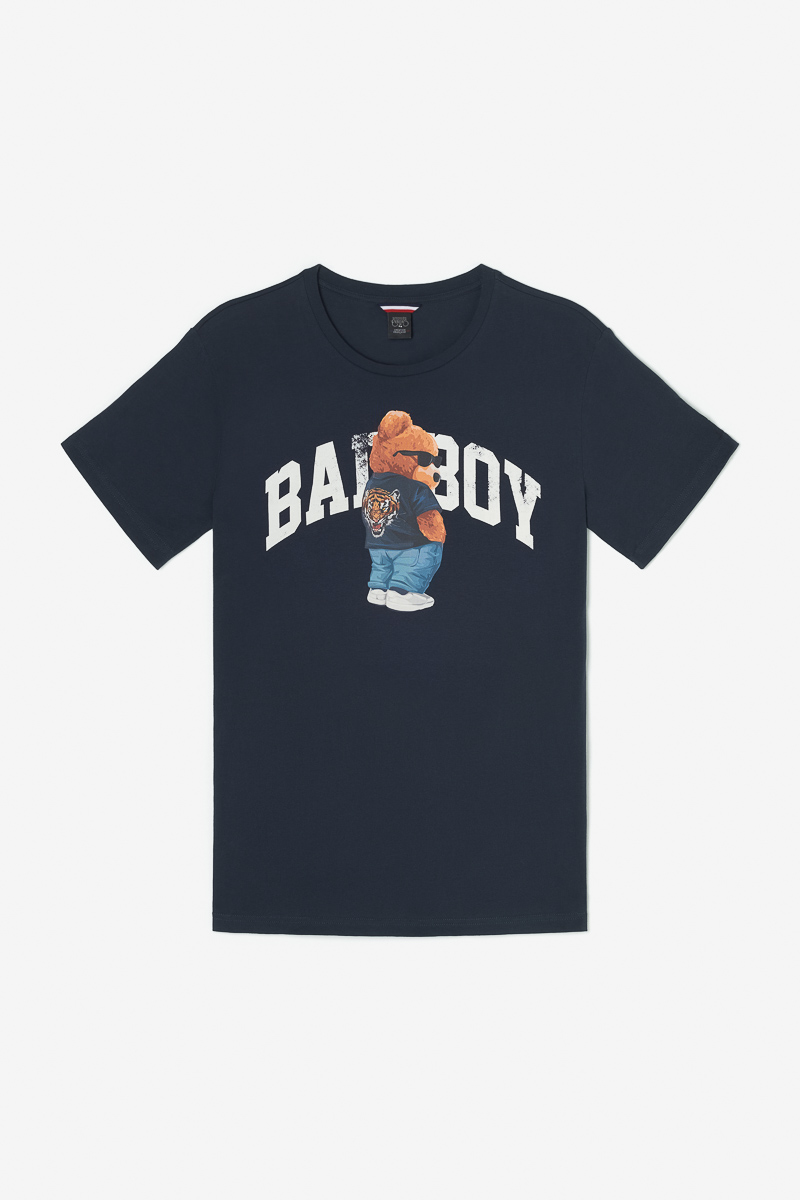 Navy blue printed Stenley t-shirt