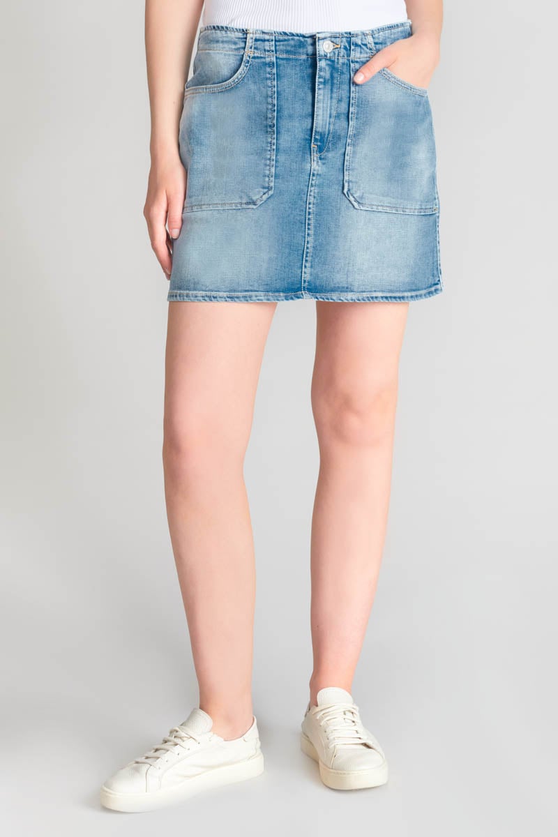 Faded blue denim Calzan skirt