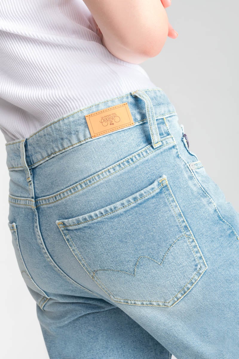 Jeans boyfit Cosy 7/8ème destroy bleu N°5