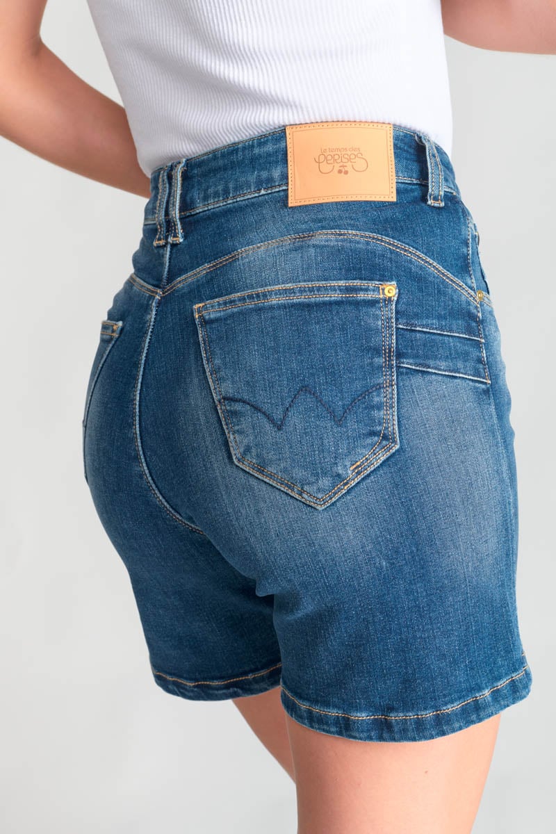 Short Katie en jeans bleu délavé