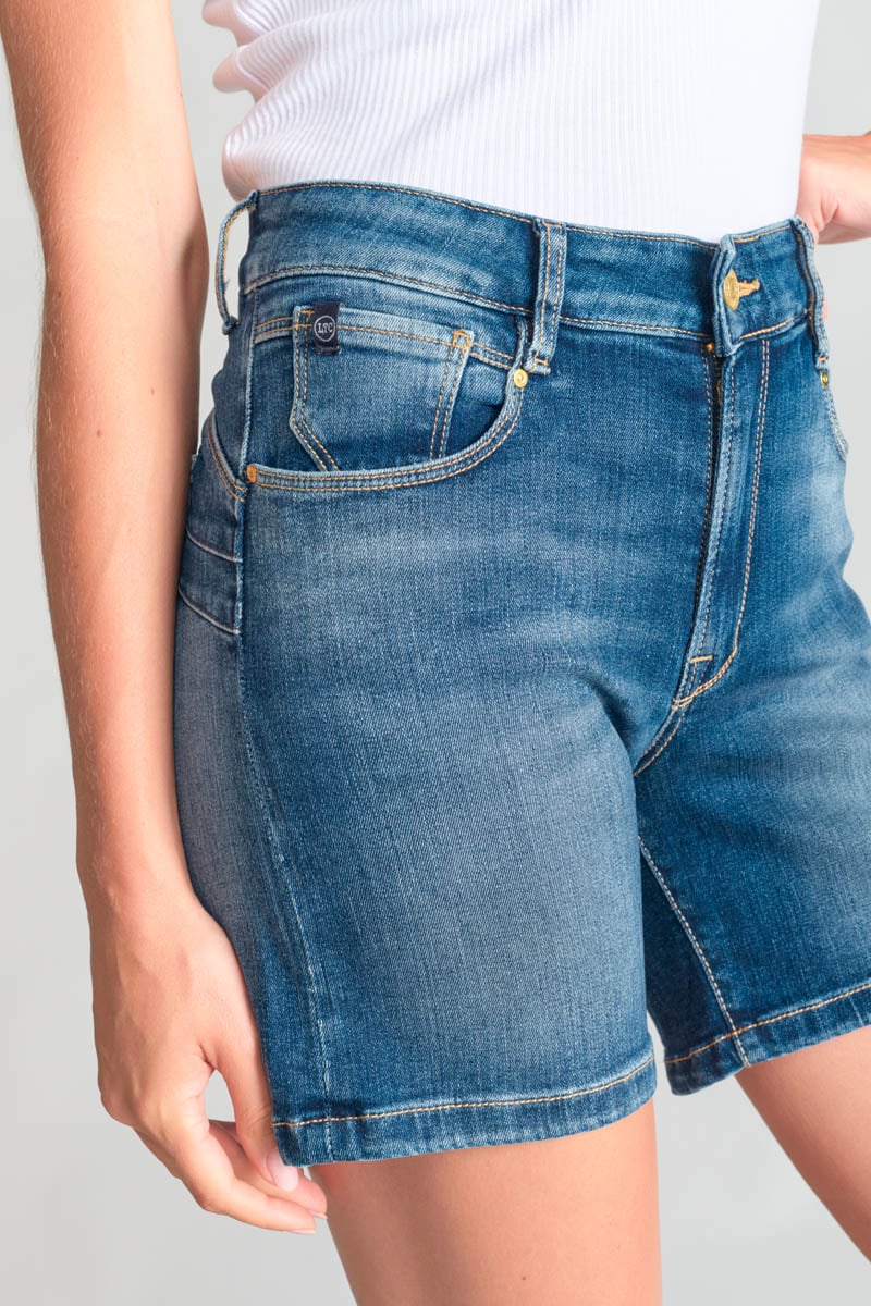Short Katie en jeans bleu délavé