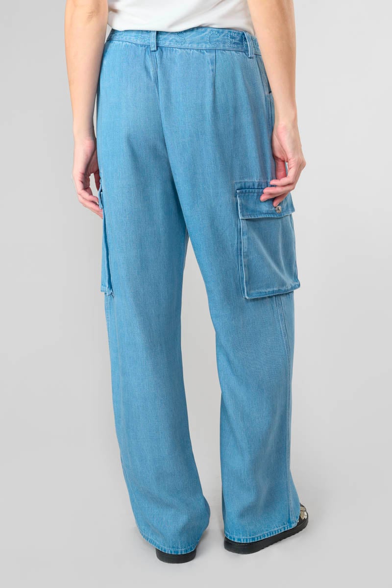 Pantalon Scaevo en jeans tencel bleu