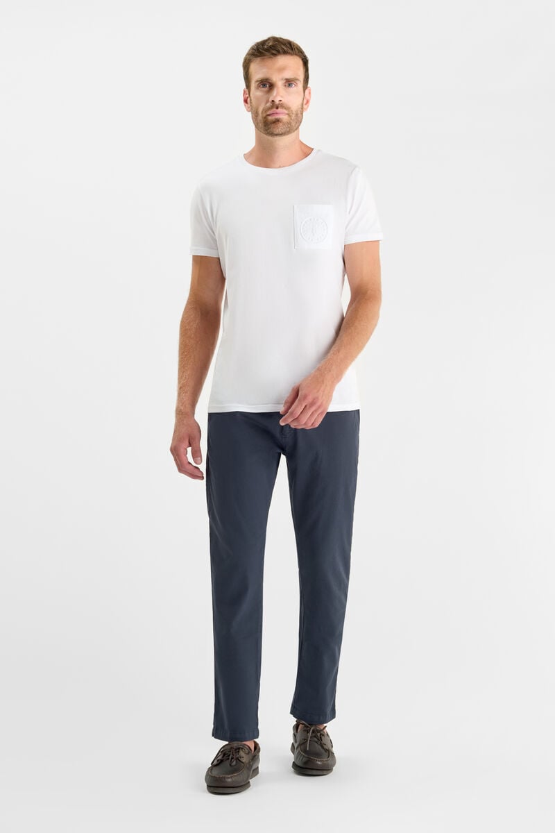 Navy blue Cesar wide-leg chino trousers