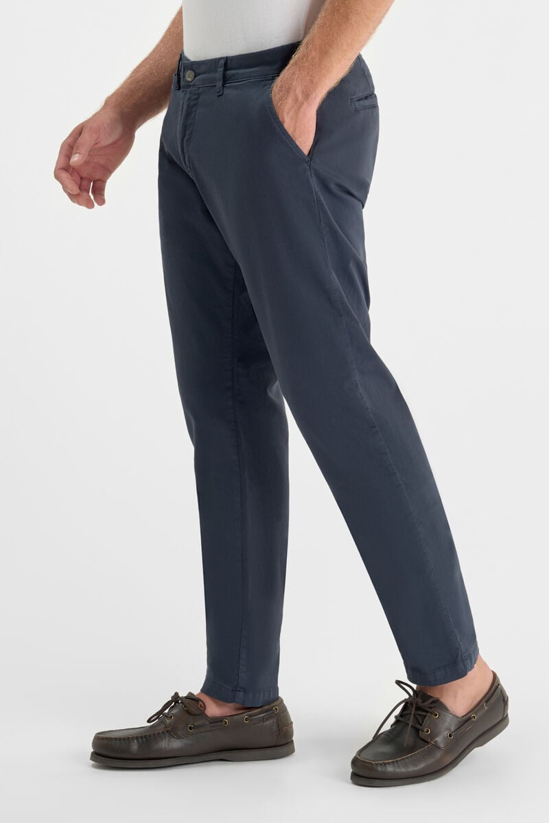 Navy blue Cesar wide-leg chino trousers