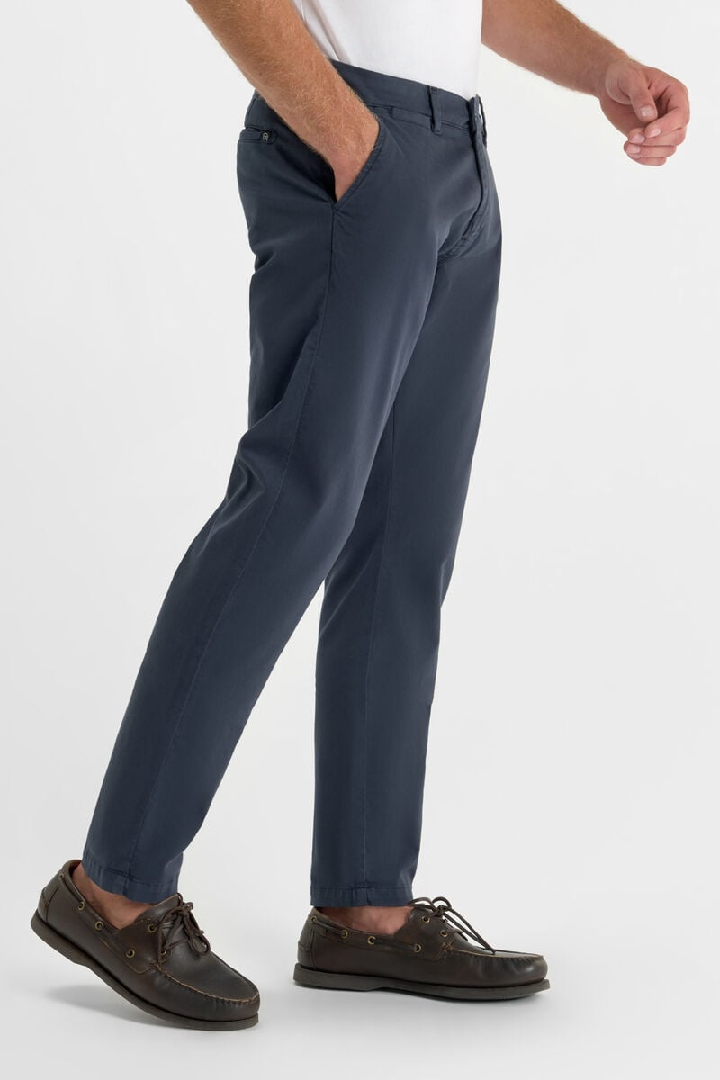 Navy blue Cesar wide-leg chino trousers