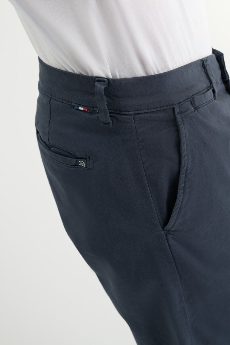 Navy blue Cesar wide-leg chino trousers