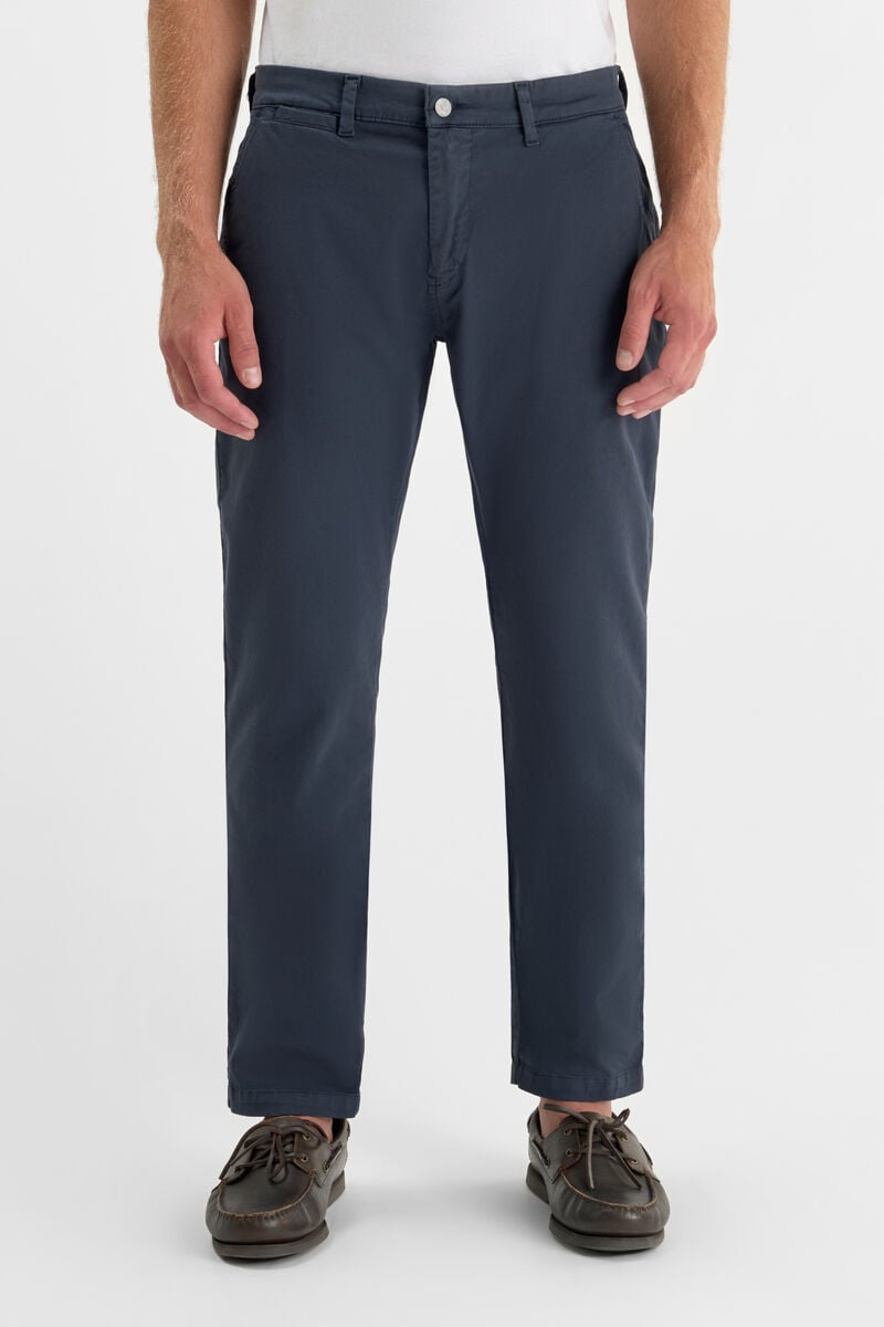 Navy blue Cesar wide-leg chino trousers