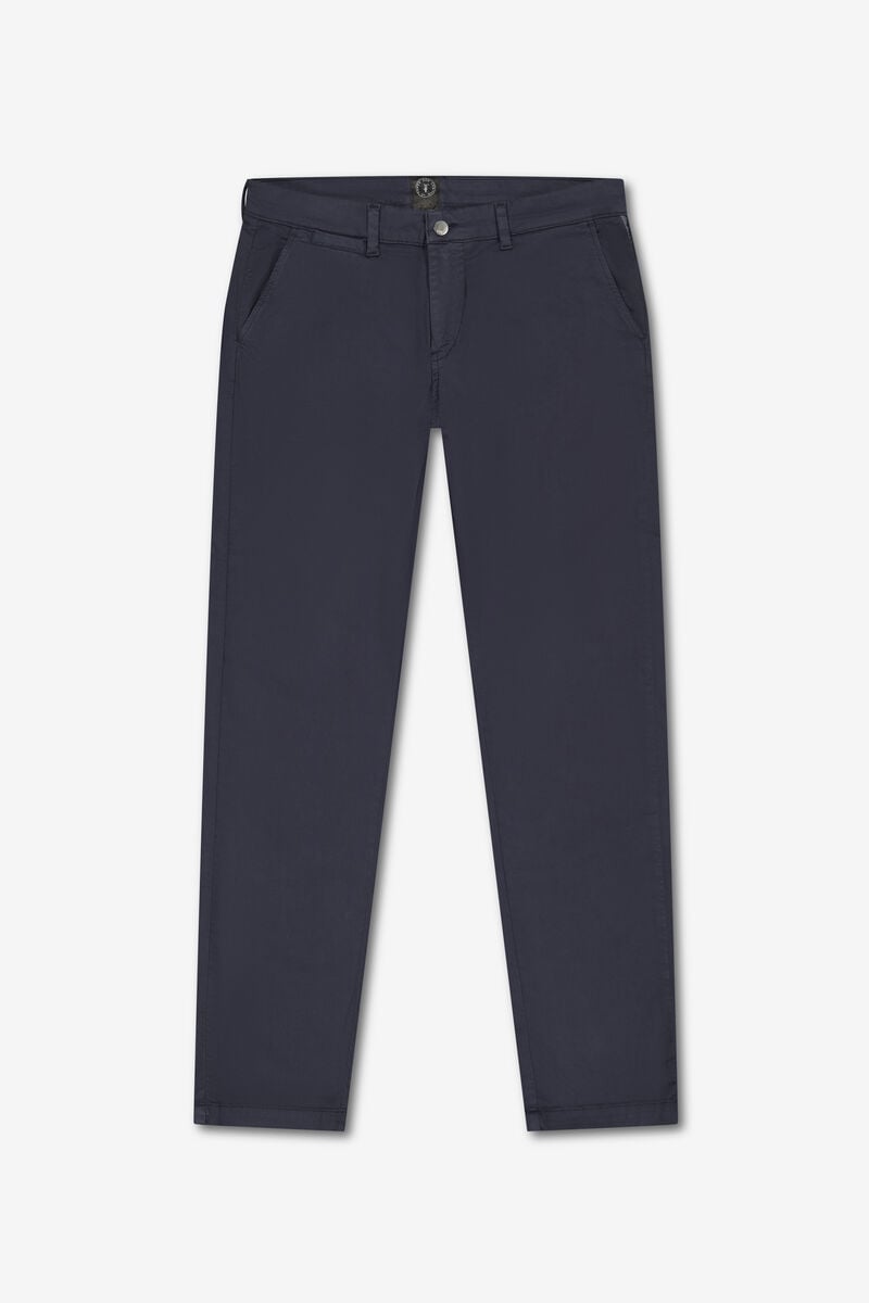 Navy blue Cesar wide-leg chino trousers