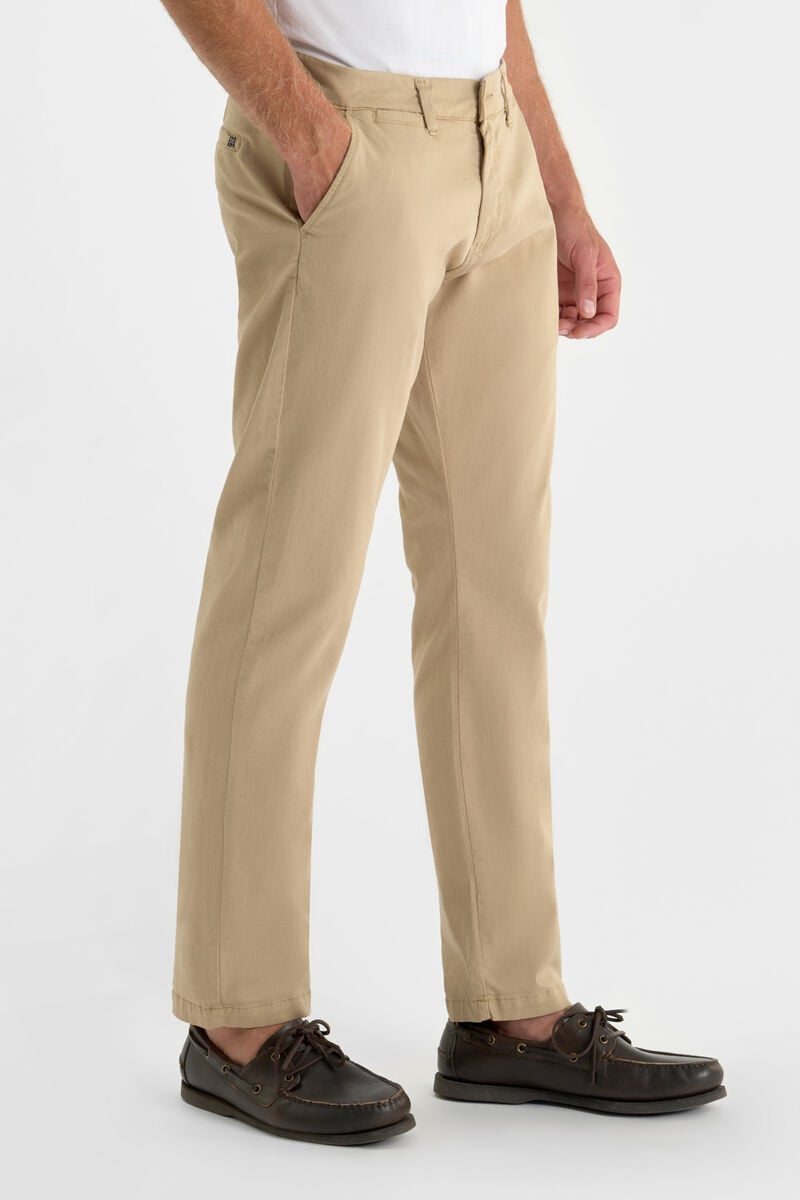 Sandy beige Cesar wide-leg chino trousers