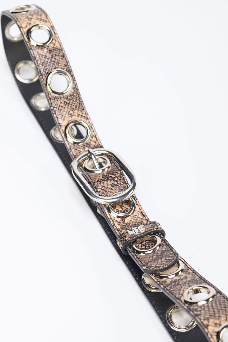 Ceinture Renate en cuir à motif python