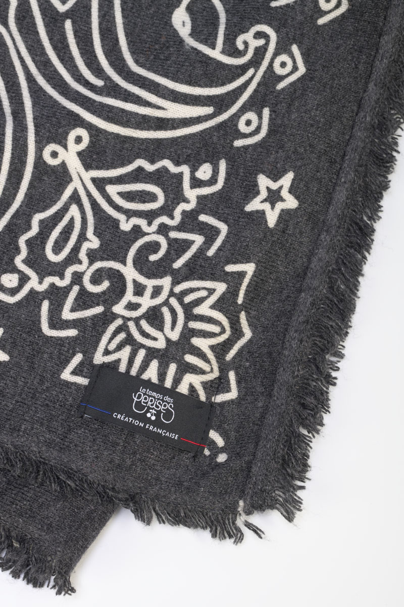 Foulard Elisa noir à motif