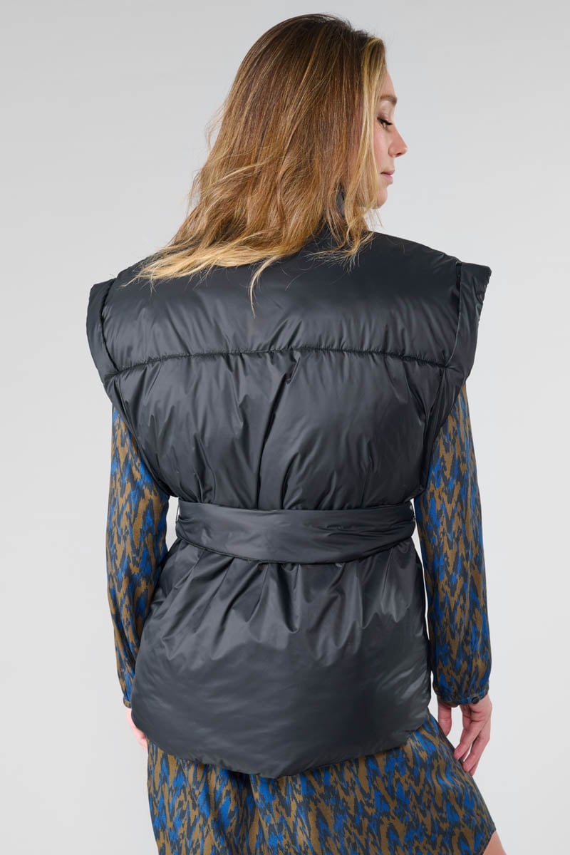 Kiko black sleeveless padded jacket