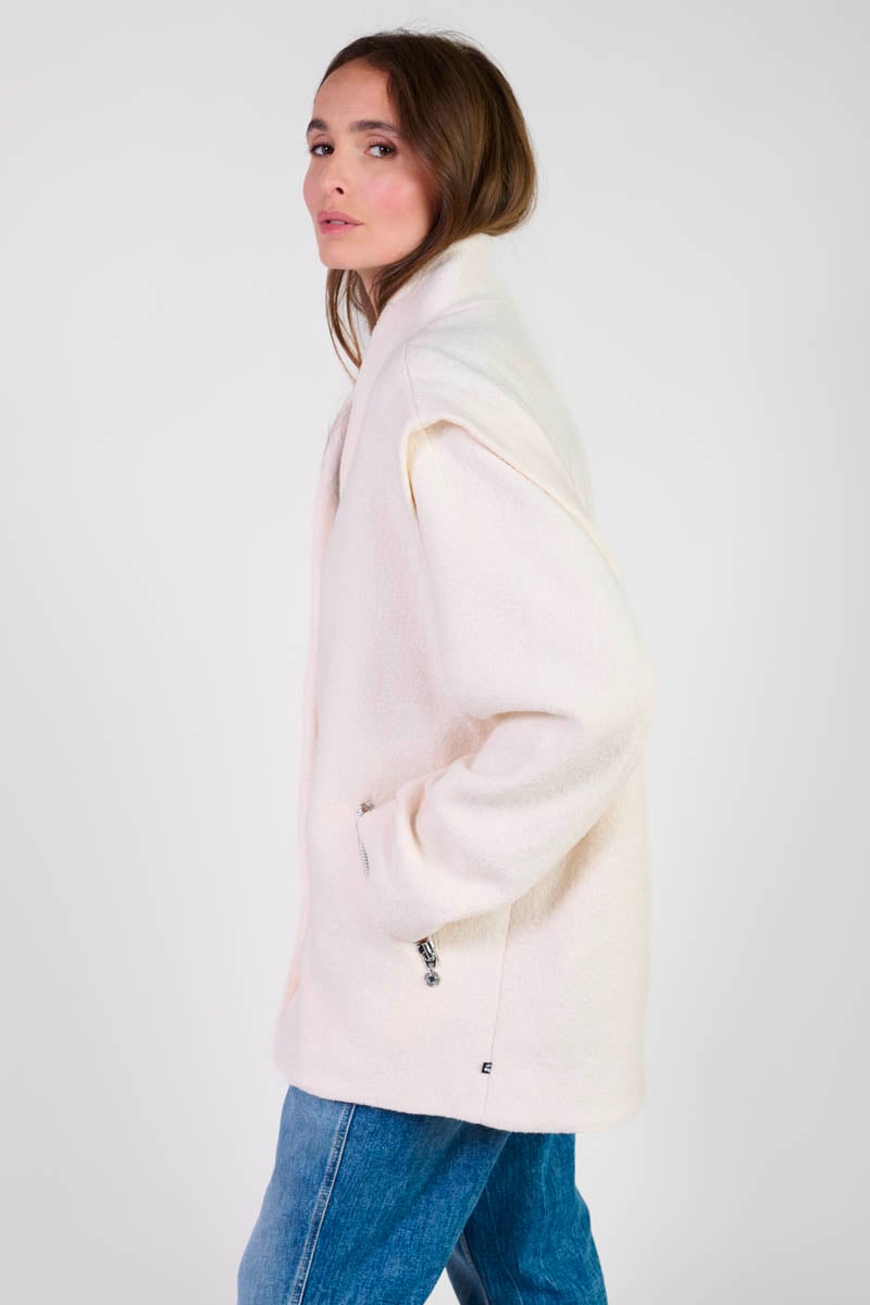 Shinn coat in cream wool blend