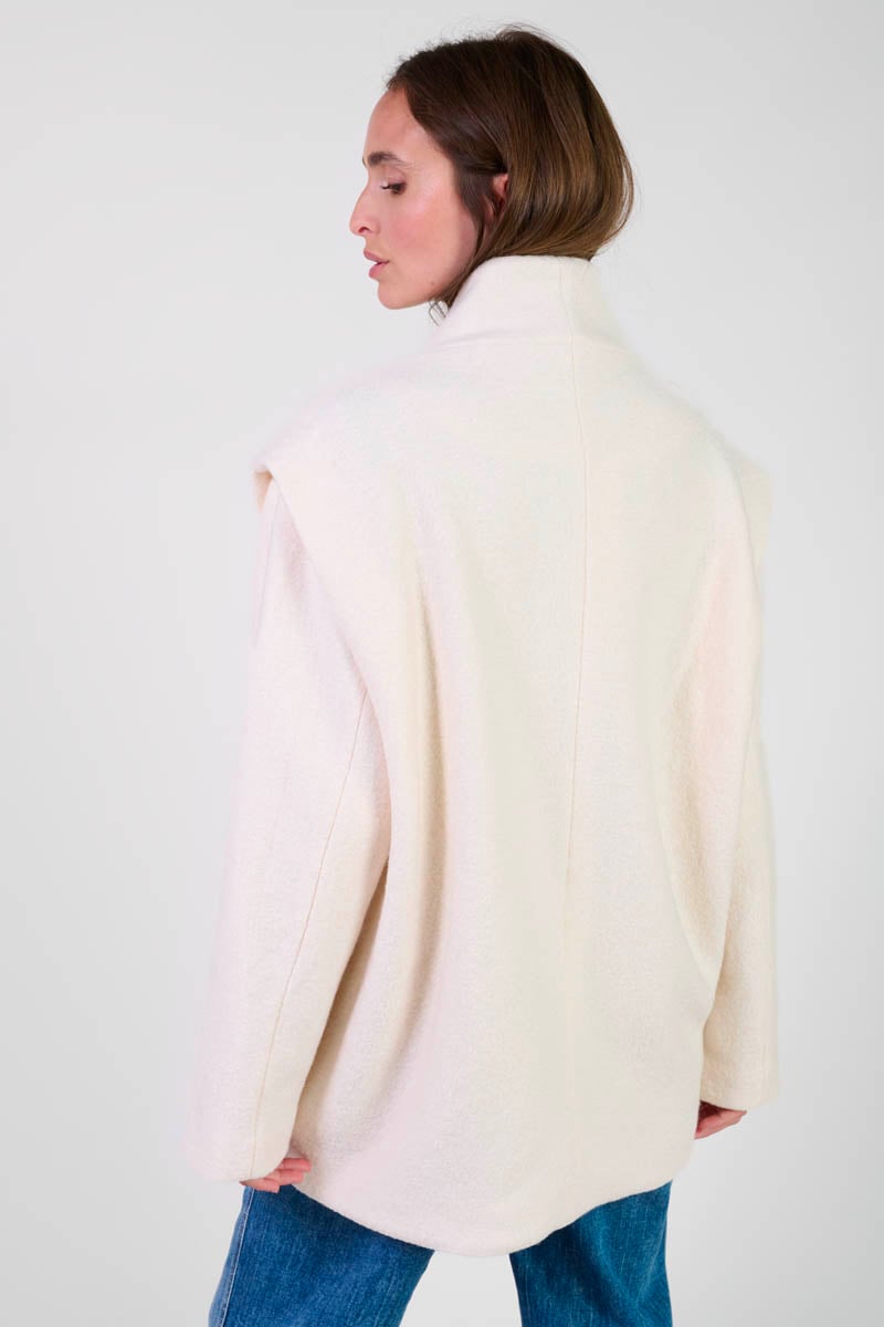 Shinn coat in cream wool blend