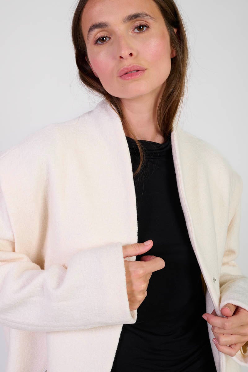 Shinn coat in cream wool blend