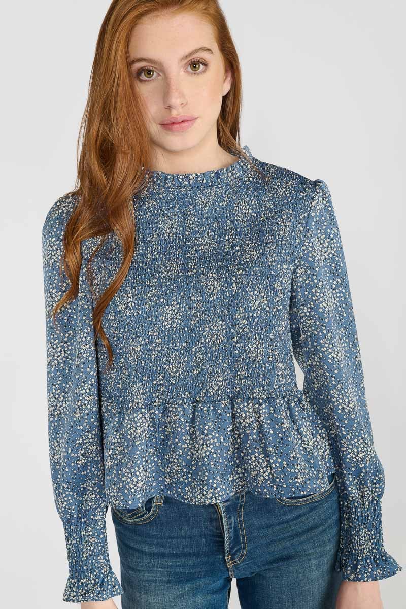 Divegi blue floral blouse