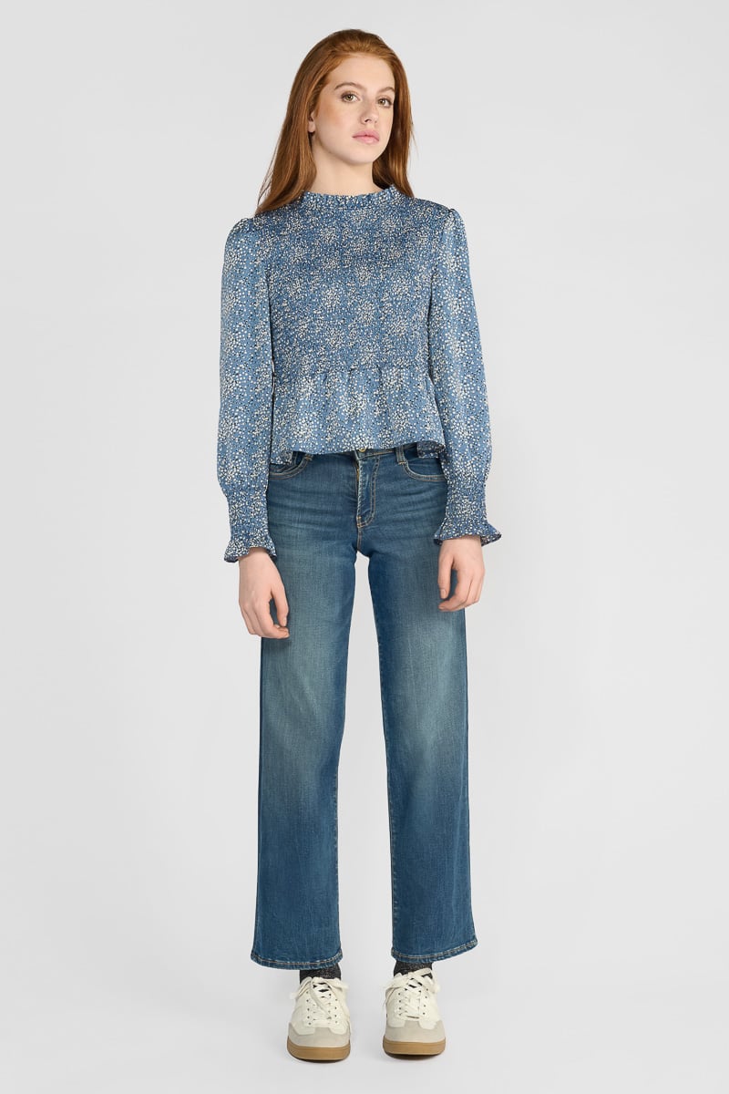 Divegi blue floral blouse