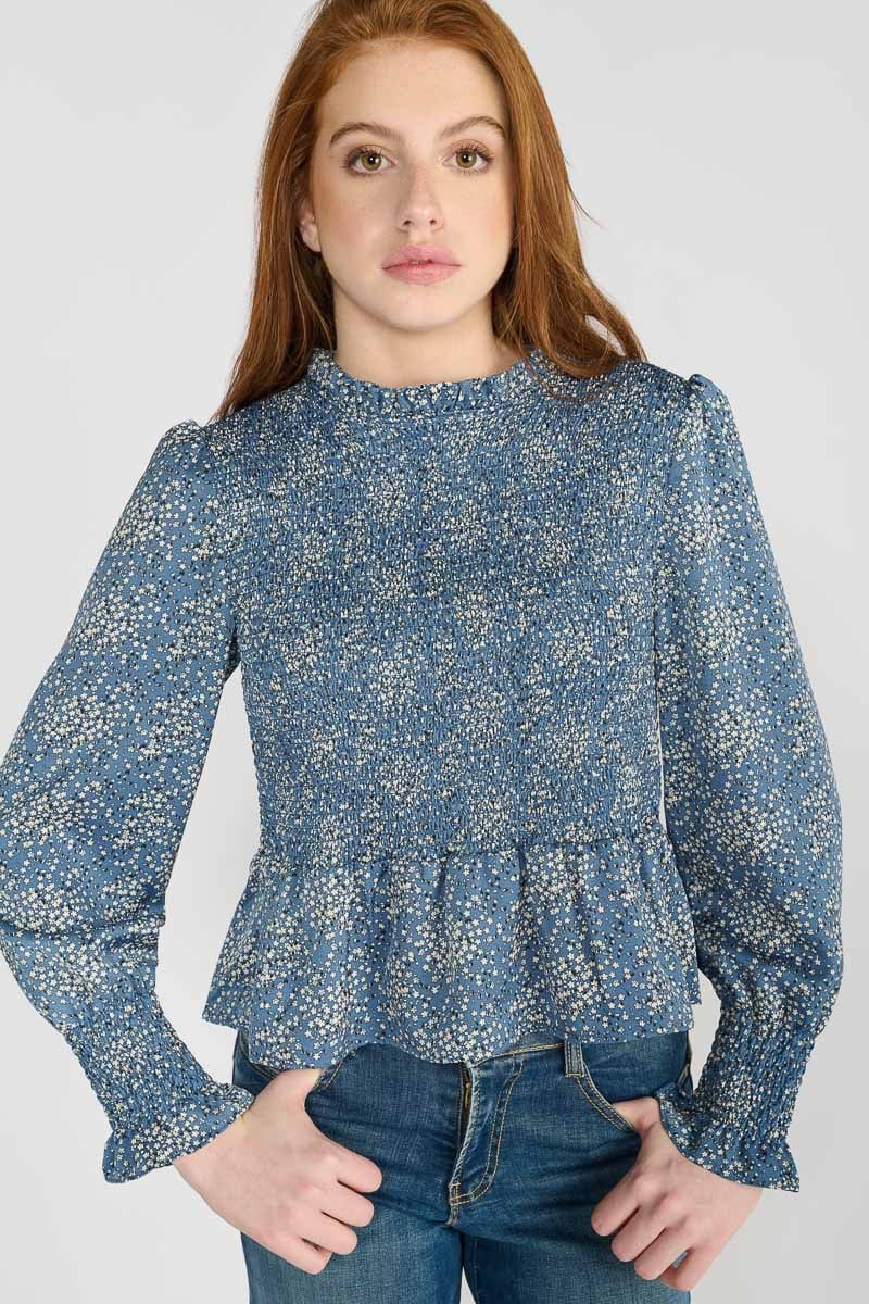 Divegi blue floral blouse