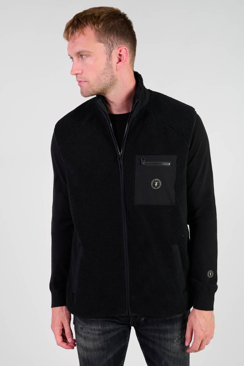 Rudy black two-ply sleeveless jacket