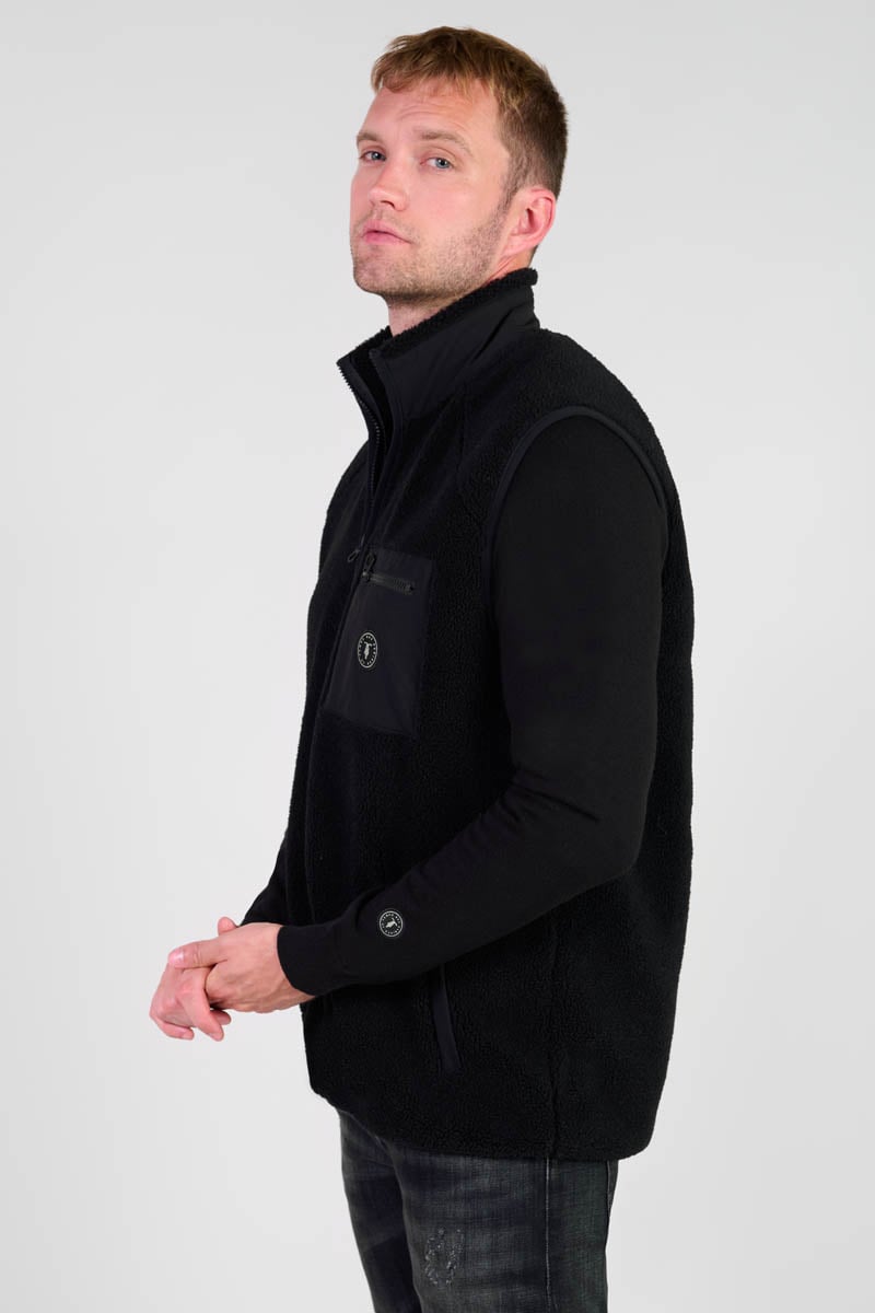 Rudy black two-ply sleeveless jacket