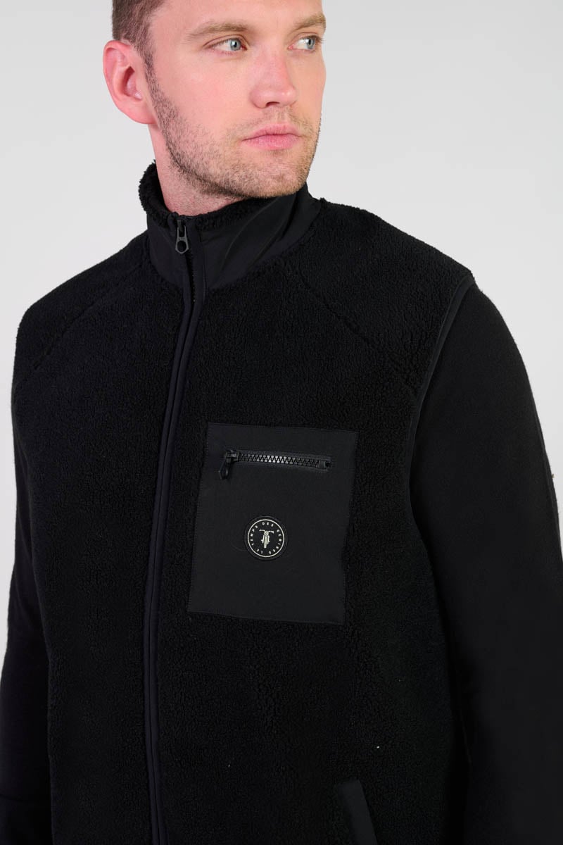 Rudy black two-ply sleeveless jacket