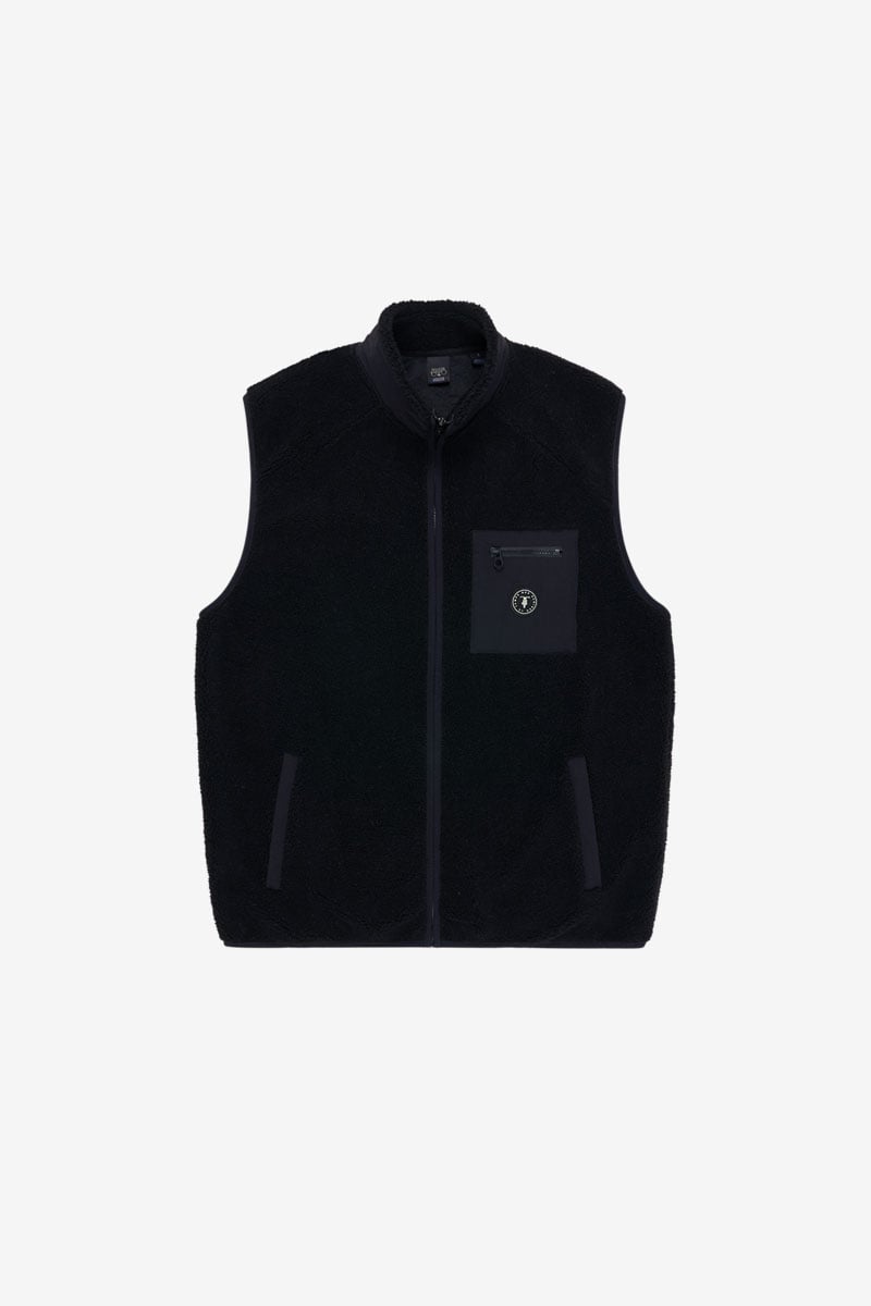 Rudy black two-ply sleeveless jacket