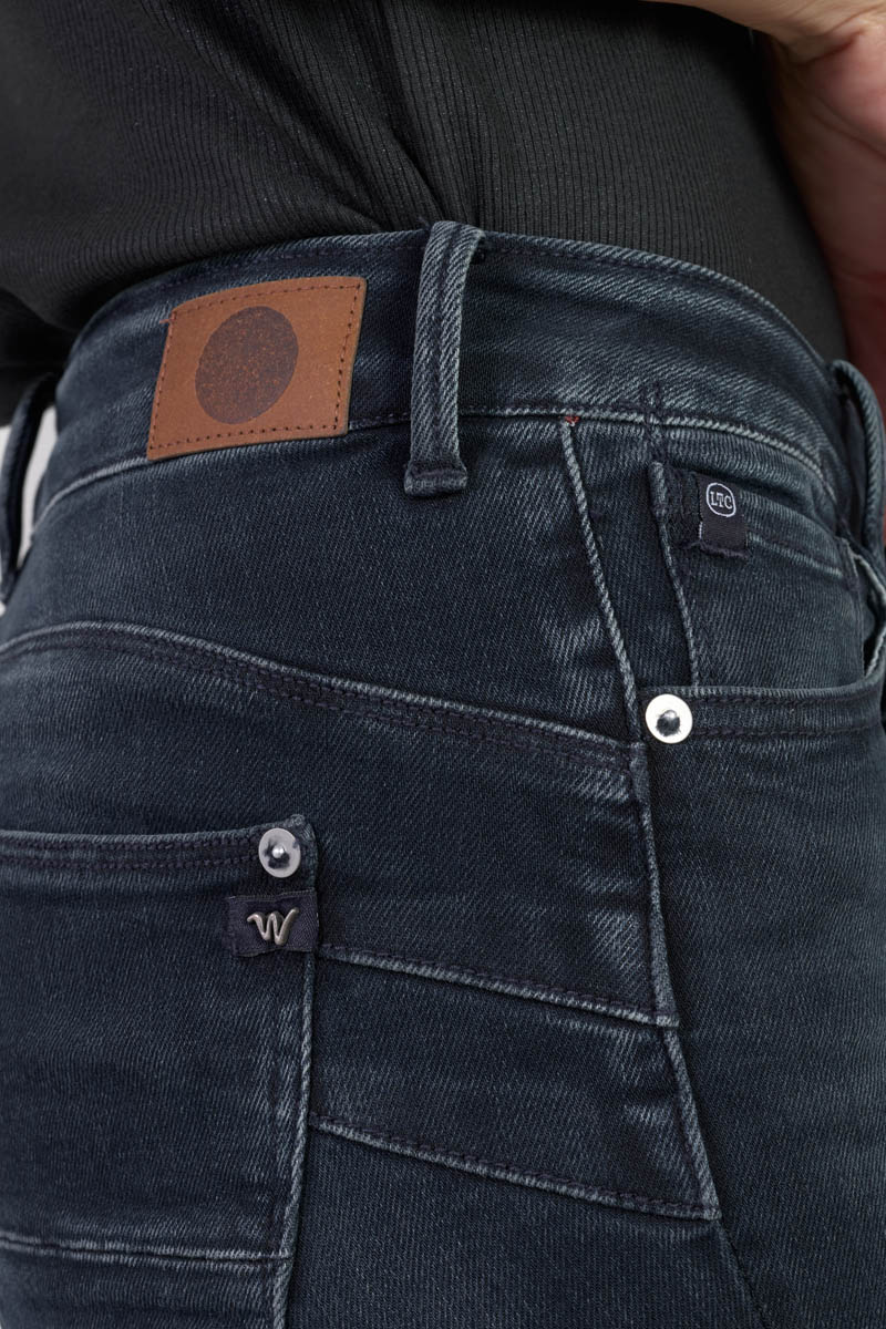 Jeans pulp regular Zep taille haute 7/8ème bleu-noir N°1