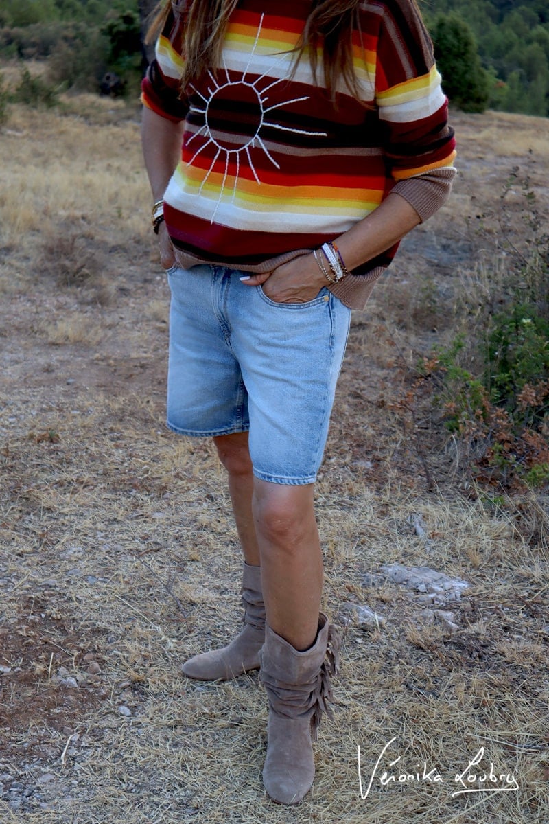 Bermuda Natalia en jeans bleu clair by Véronika Loubry