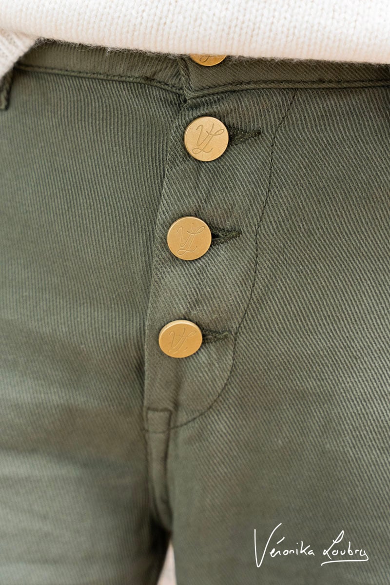 James 400/60 girlfriend by Véronika Loubry jeans taille haute en tencel kaki