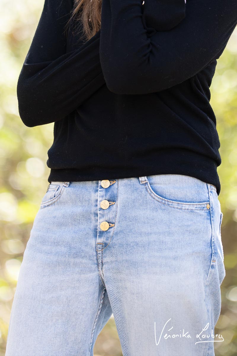 James 400/60 Girlfriend Jeans by Véronika Loubry high waist blue N°5