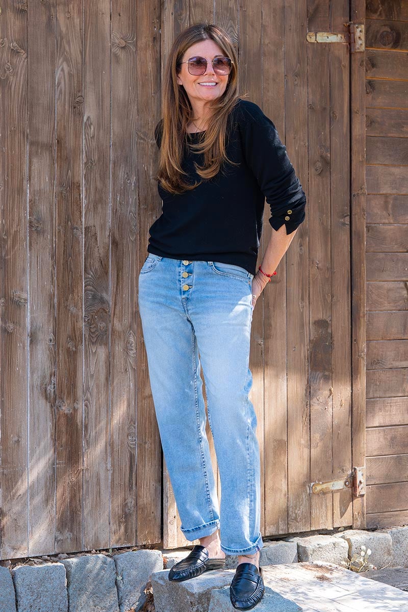 James 400/60 Girlfriend Jeans by Véronika Loubry high waist blue N°5