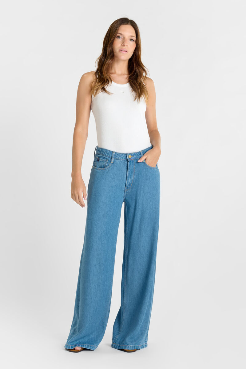 Jean Wide Leg Zazou tencel blue