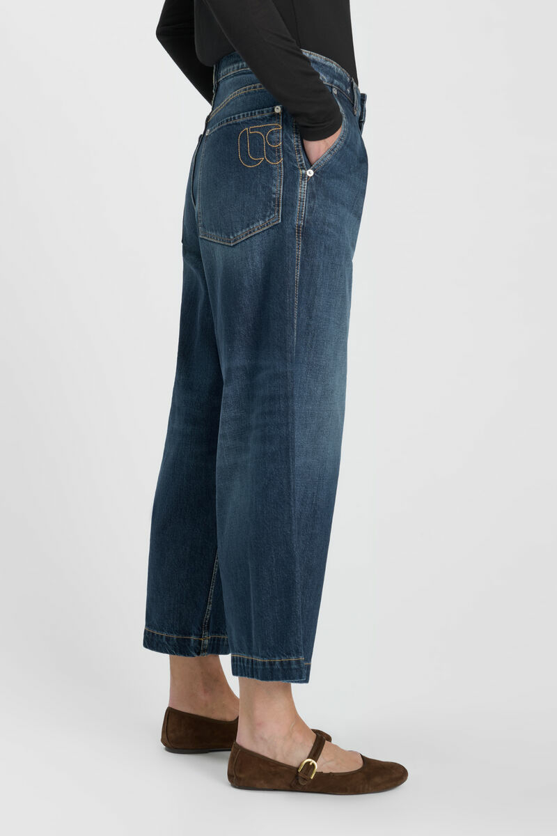 Jeans wide leg Donna blue N°2