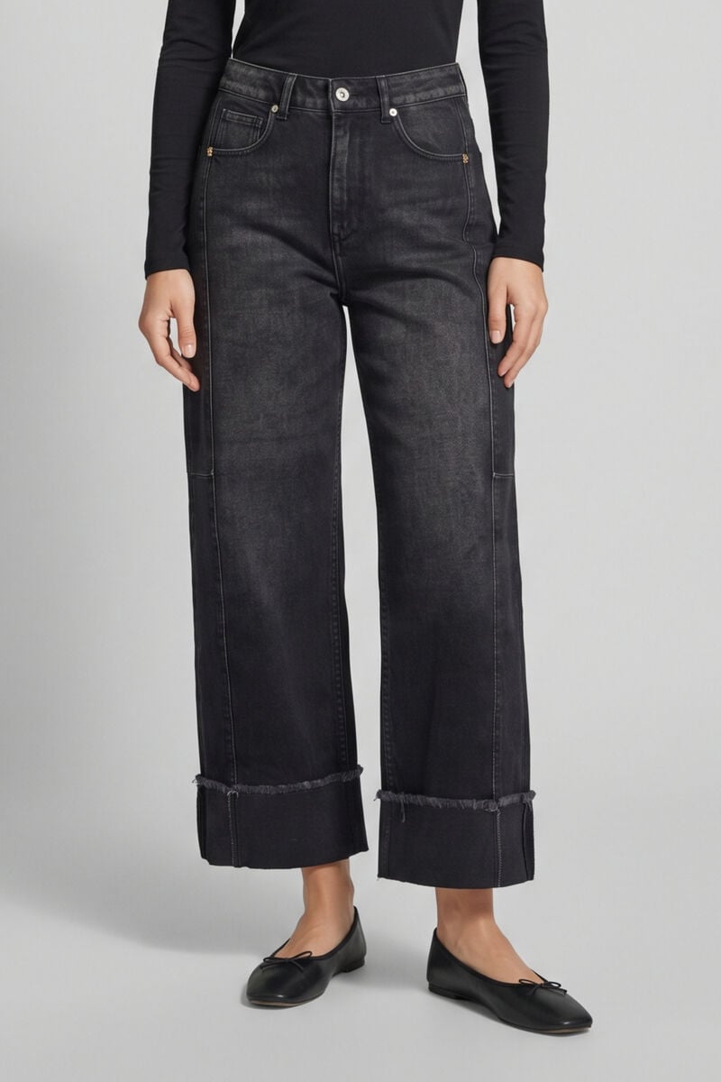Jeans barrel Leal dark black